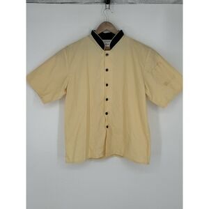 Happy Chef Unisex Sz M Pastel Yellow Coat Shirt Short Sleeve S4